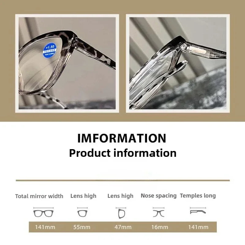 2025 New Fashionable and Trendy Cat Eye Women's Reading Glasses Retro Neutral Advanced Display Young Anti Blue Light Glasses