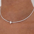 Fashion Water Drop Rhinestone Necklace Choker Accessories for Women Simple Crystal Collar Chain Choker Bridal Wedding Jewelry