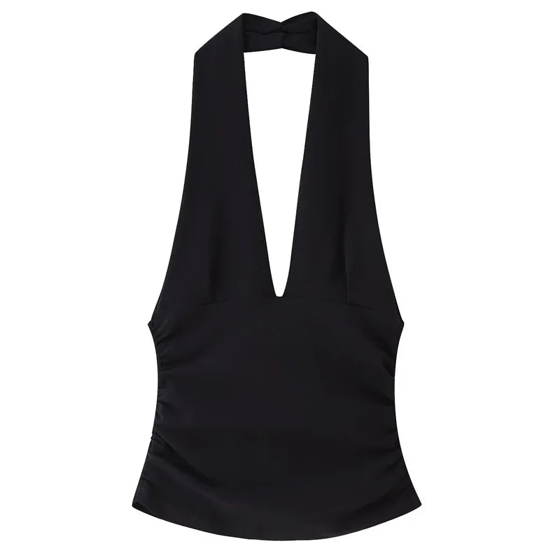 MUJER 2025 Women's Skirt 2 Piece Set Halter Crop Top Female High Waist Midi Skirts Sets for Women Backless Tops Two Piece Outfit