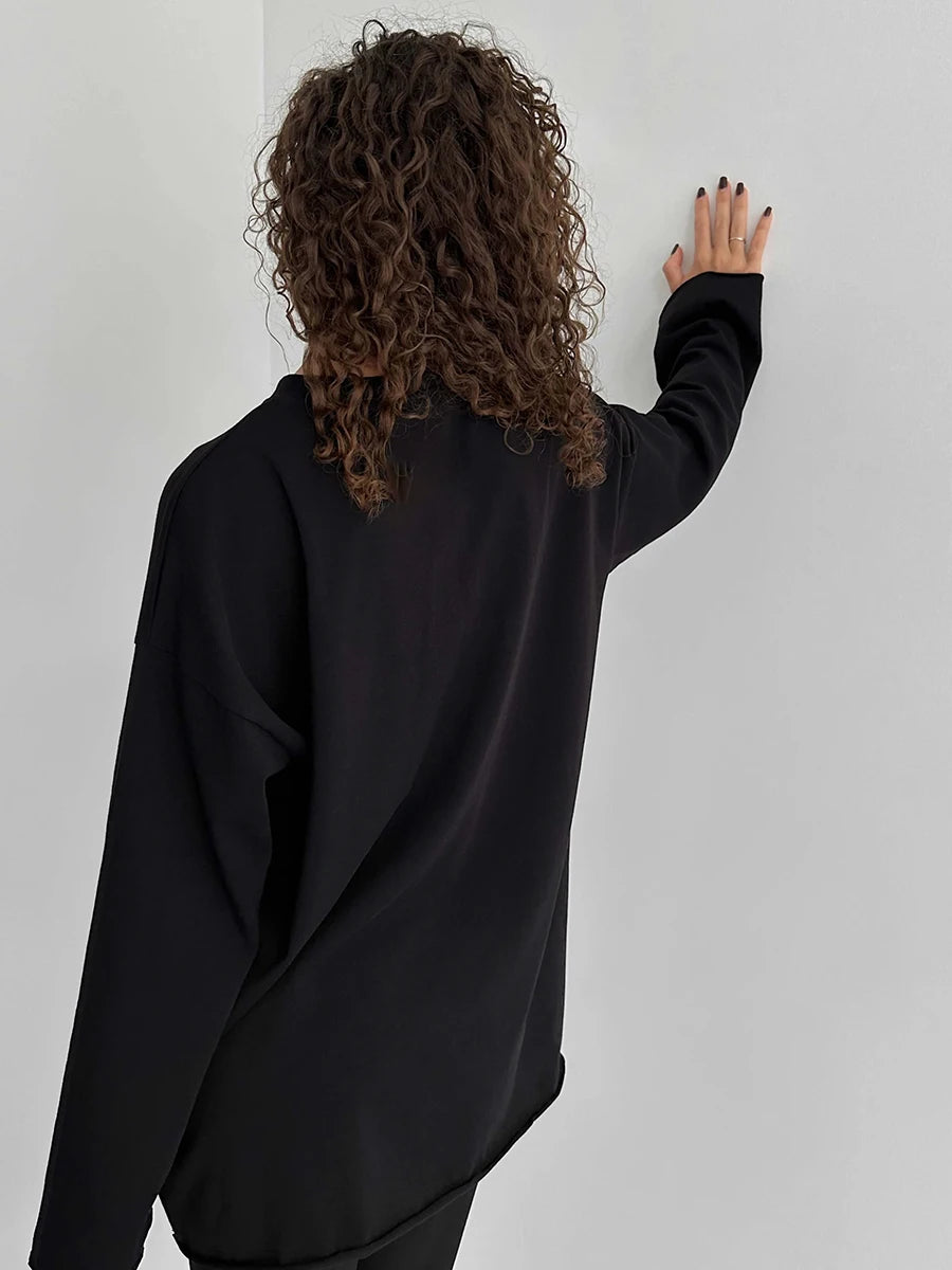 Blubelle Women Autumn 100% Cotton T-shirt Bottoming Spring Basic Fashionable Solid Lady Long Sleeve Loose Tops Shirts