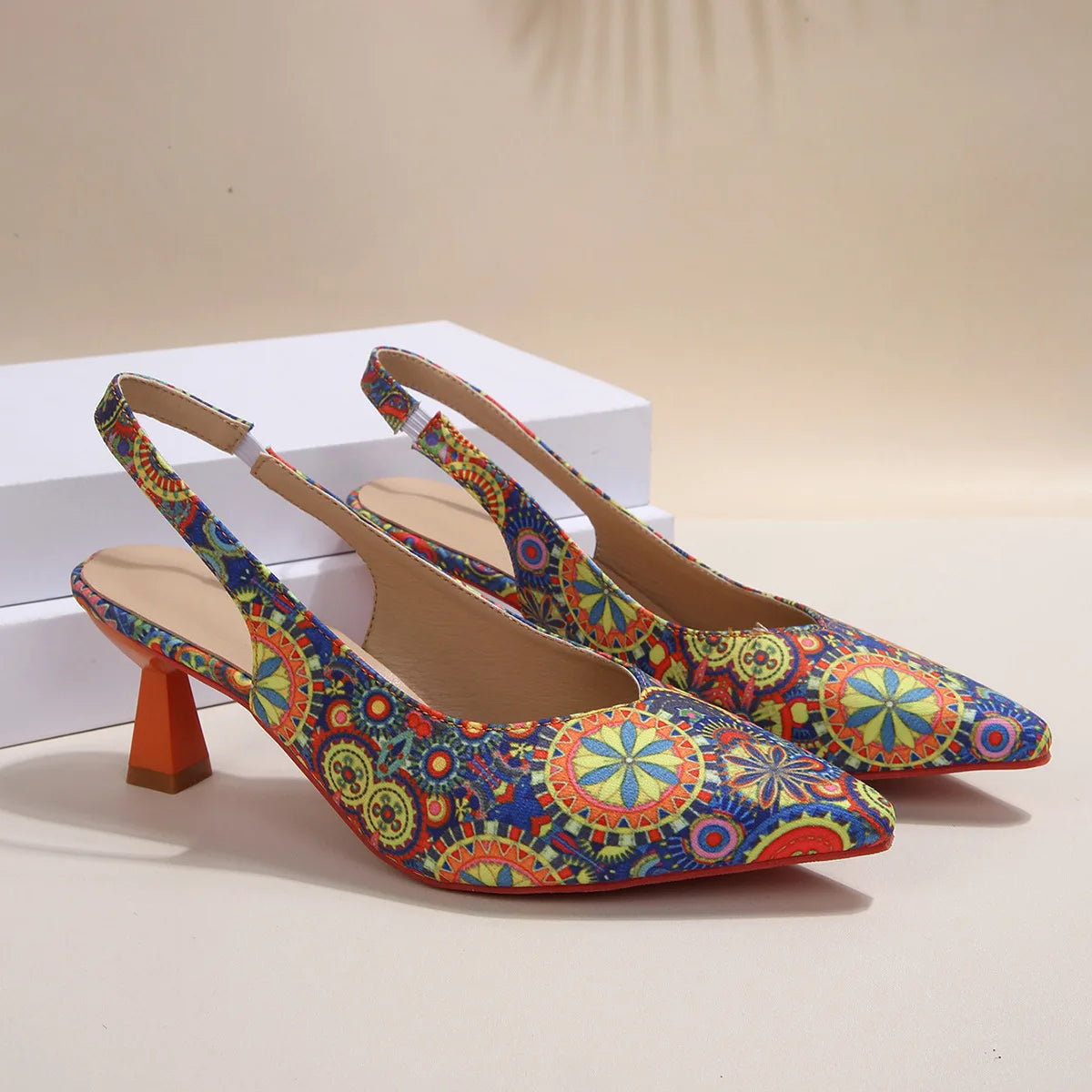 New Summer Sexy Women Slingback Sandals High Heel Lady Party Shoes French One Word High Heels with Thick Heels Baotou Sandals