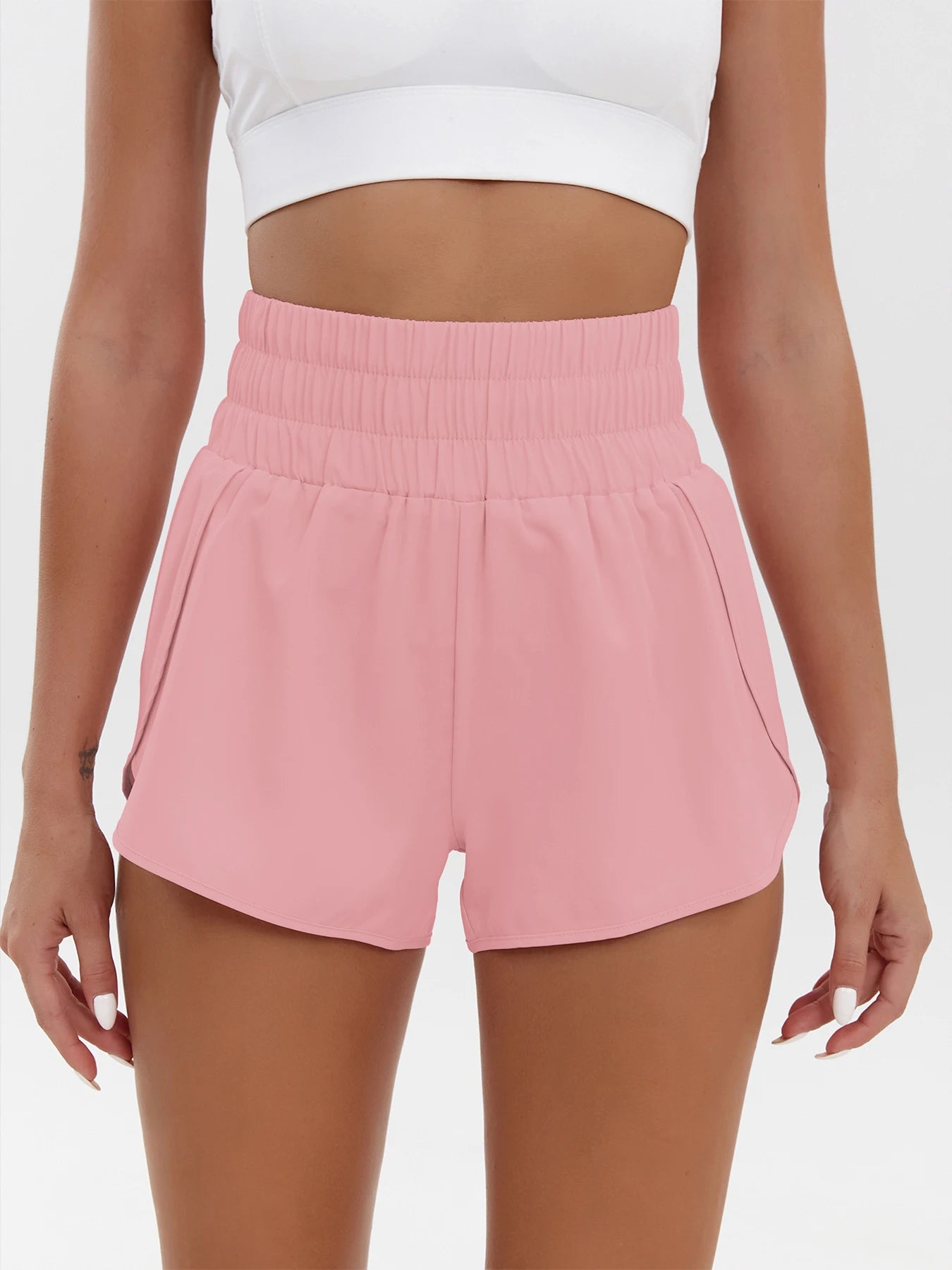 2025 New European and American Women's Shorts High Waist Elastic Loose Quick-drying Sports Casual Shorts Breathable Pants
