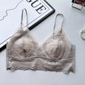 Sexy Lace Shell Cup Bra Deep V Backless Halter Side Buckle Soft Support Seamless Beauty Back Thin Women Underwear 32-38 S-XL