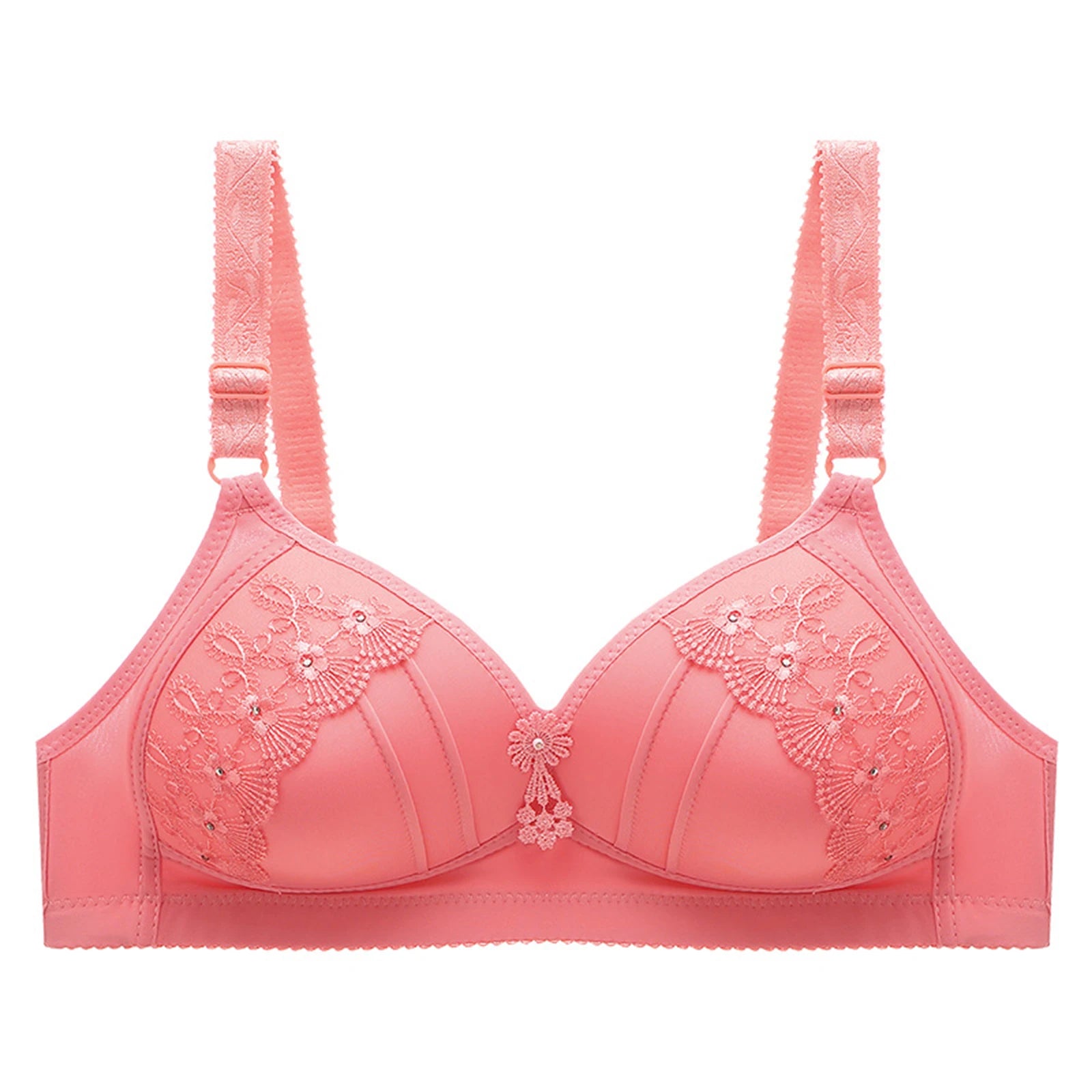 Women Bralette No Underwire Adjustable Shoulder Strap Breathable Push Up Middle-aged Ladies Wireless Bra Female Soft Underwere