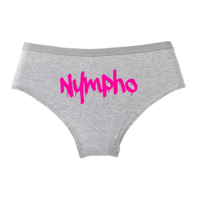 NYMPHO Gold Letter Print Underwear Cute Girl Briefs Female Soft Cotton Panties Sexy Lingeries For Women Ladies Underpants