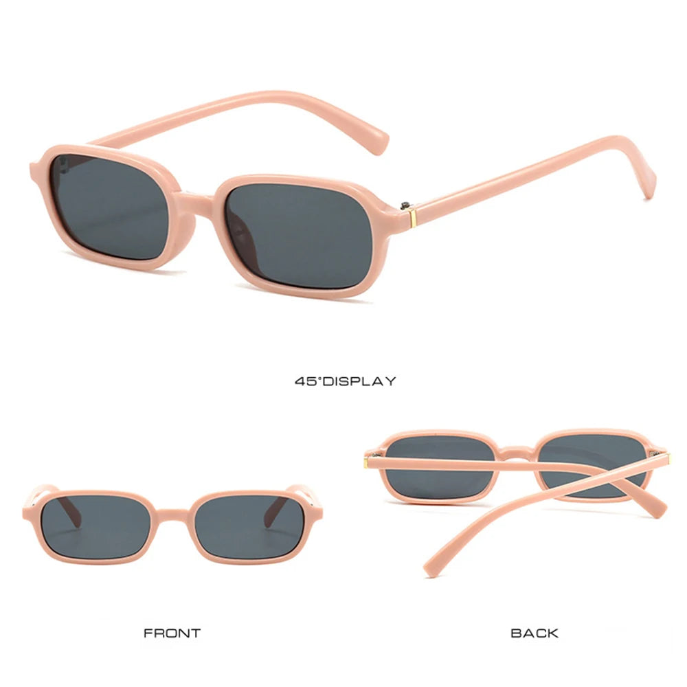 KLASSNUM Vintage Sunglasses Men Women 2026 Trendy Eyewear Rectangle Sun Glasses Anti UV400 Shades Eyepiece Small Square Glasses