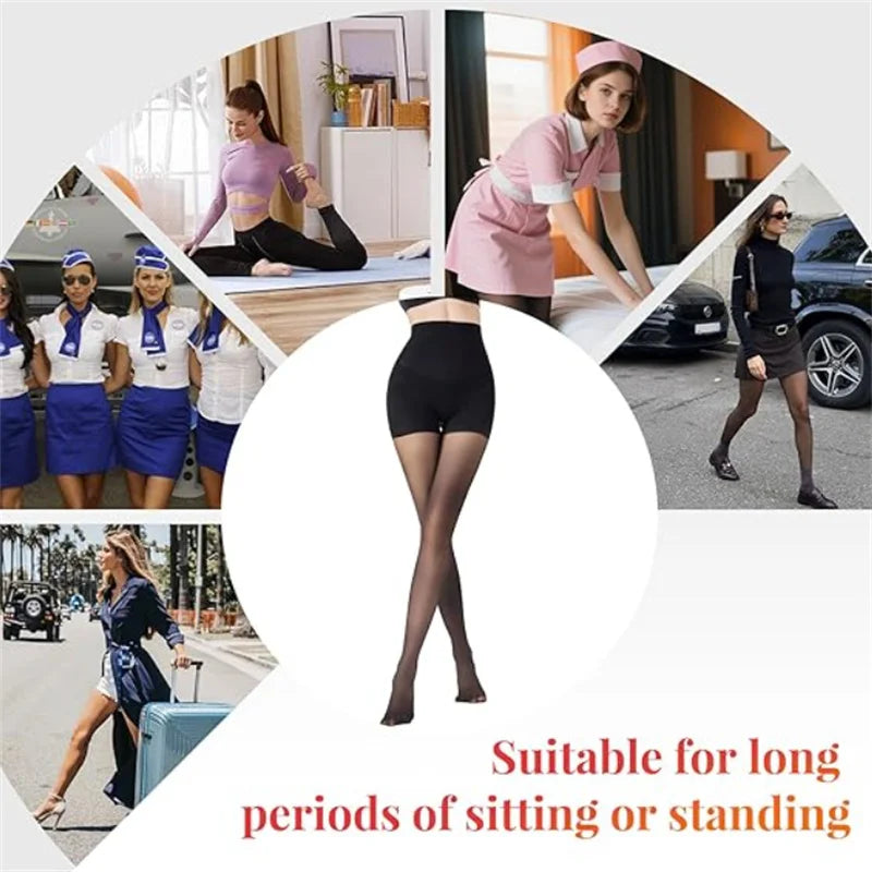 Dimmkof Shaping Pantyhose 40D Sheer Compression Pantyhose Women's Shaping Tights High Waist Control Shaper Stockings Shape Nylon