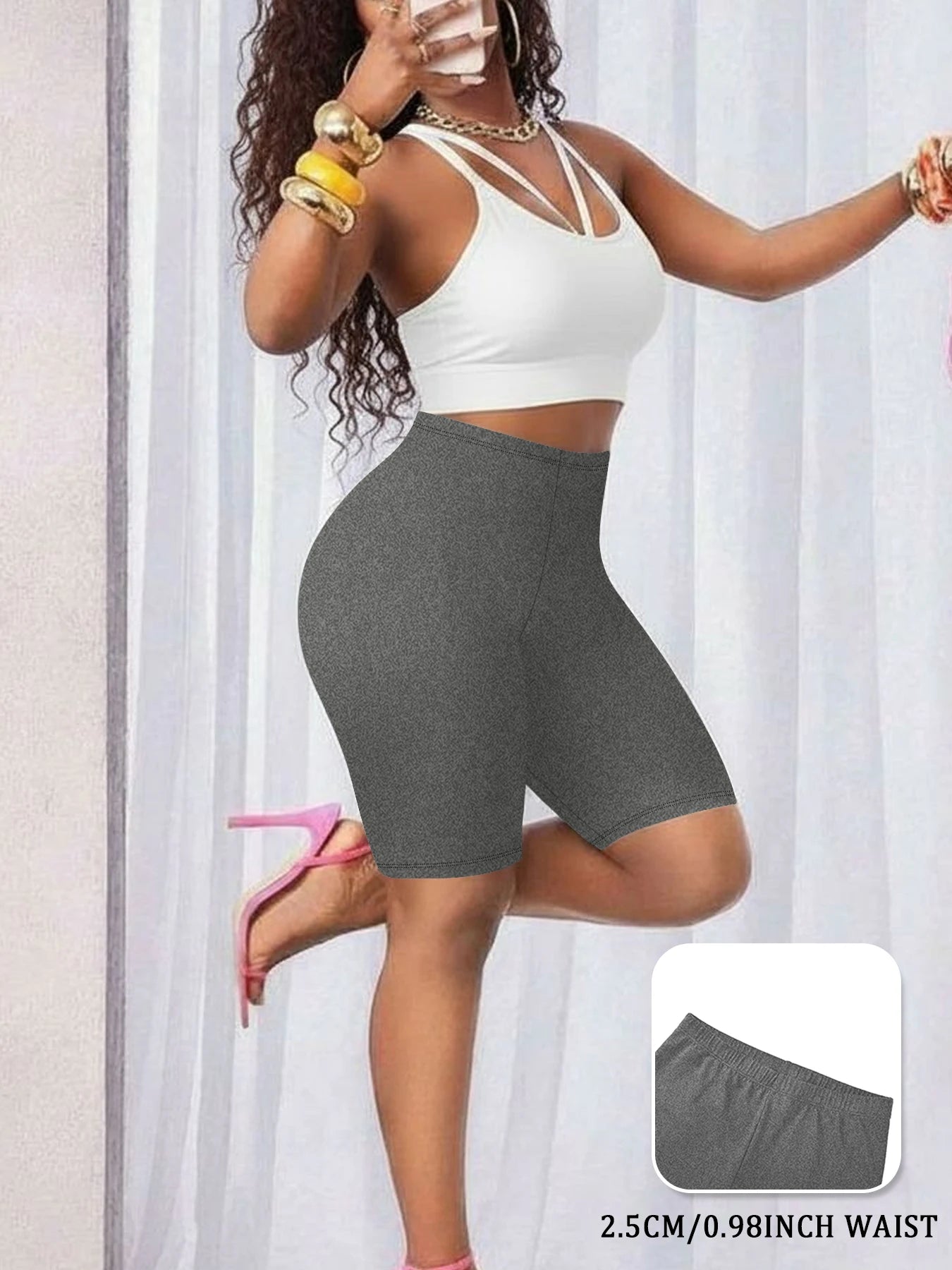 Women's Super Soft Biker Shorts High Stretchy No See Through Workout Running Yoga Athletic Gym Fitness Pants