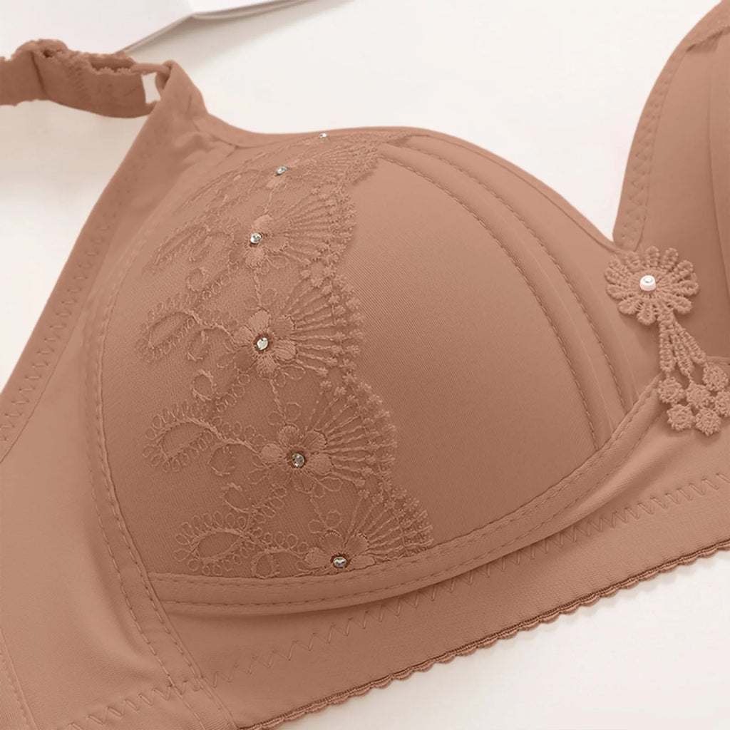 Women Bralette No Underwire Adjustable Shoulder Strap Breathable Push Up Middle-aged Ladies Wireless Bra Female Soft Underwere