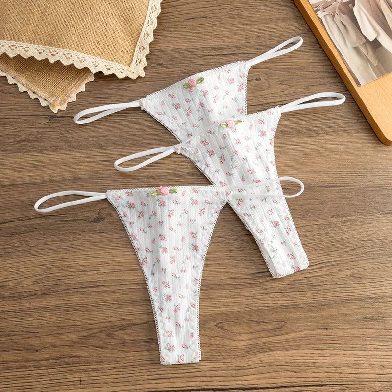 WarmSteps 2PCS Sweet Women's Panties High Quality Printed Bikini Sexy Lingerie Fashion Lingerie Comfortable Breathable Underpant