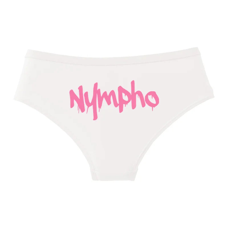 NYMPHO Gold Letter Print Underwear Cute Girl Briefs Female Soft Cotton Panties Sexy Lingeries For Women Ladies Underpants