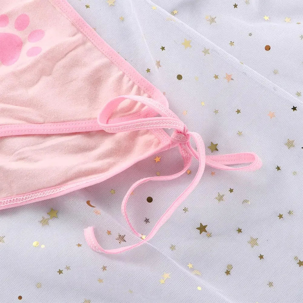 1-4Pcs Sexy Bandage Lolita Panties Low Waist Lingerie Cute Claw Women's Briefs Low Waist Animation Underwear Black,Pink,White