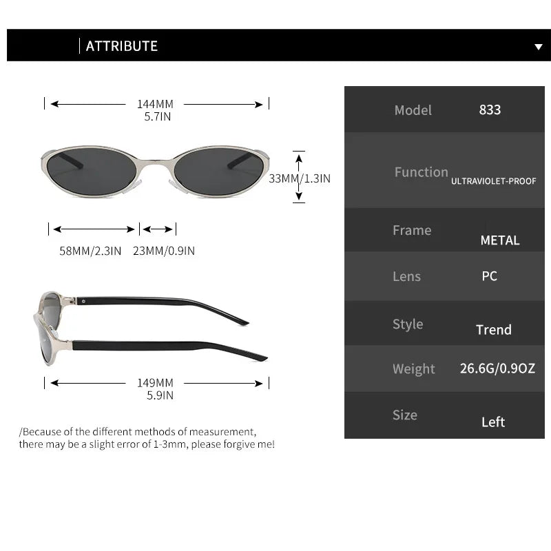 Women‘s Small Oval Sunglasses UV400 Protection Mini Shades Y2K Retro Tiny Slim Oval Frame Glasses for Men Women Daily Wear