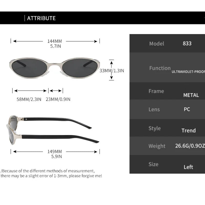 Women‘s Small Oval Sunglasses UV400 Protection Mini Shades Y2K Retro Tiny Slim Oval Frame Glasses for Men Women Daily Wear