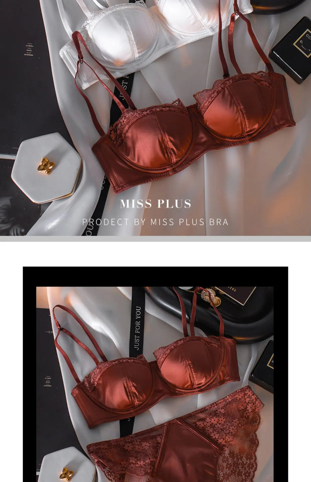 Sexy French Half Cup Invisible Bra Set Soft Underwire Minimizer Push Up Lingerie Set S-XL Comfort Breathable Anti Sag Stylish