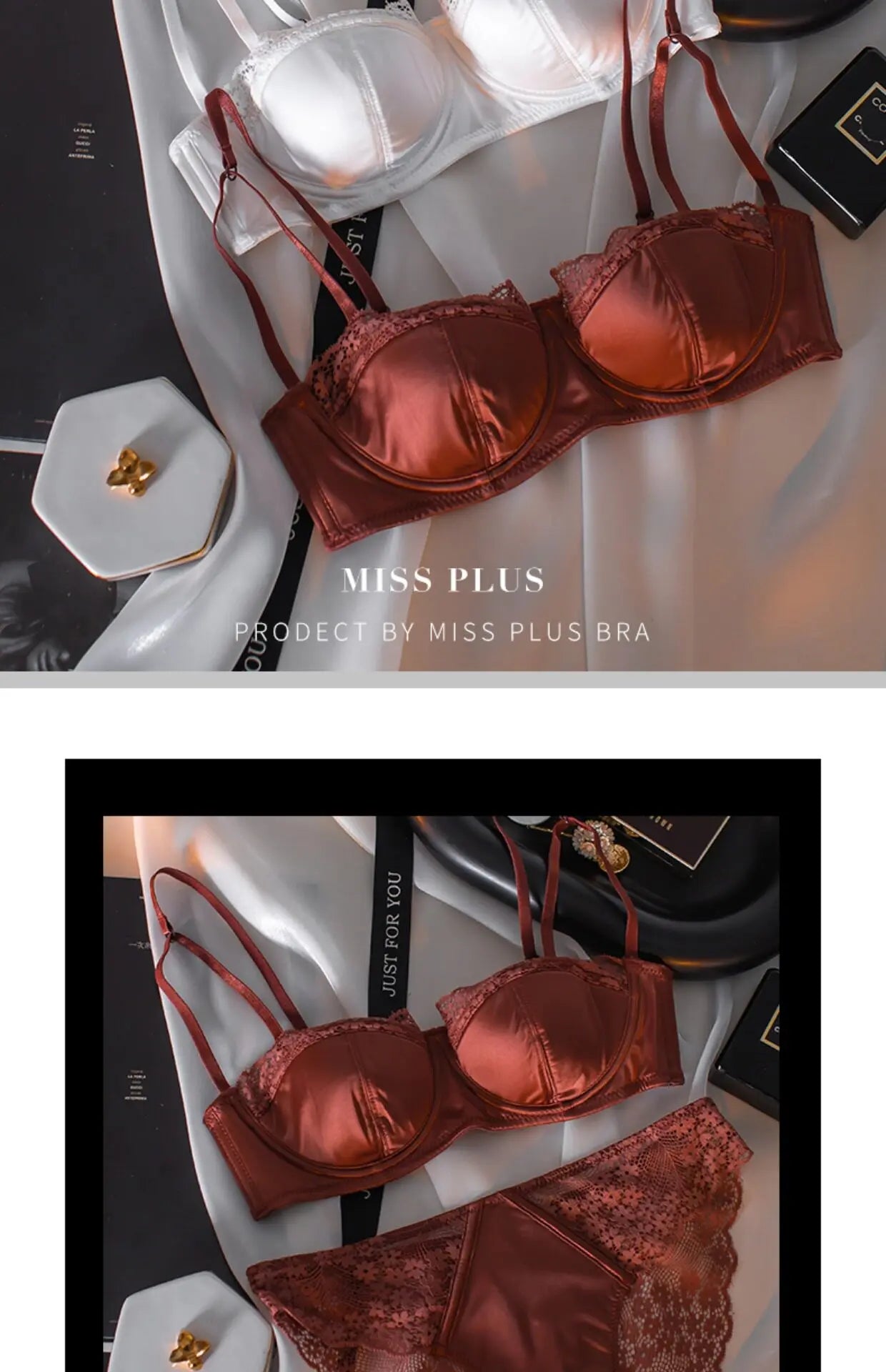 Sexy French Half Cup Invisible Bra Set Soft Underwire Minimizer Push Up Lingerie Set S-XL Comfort Breathable Anti Sag Stylish