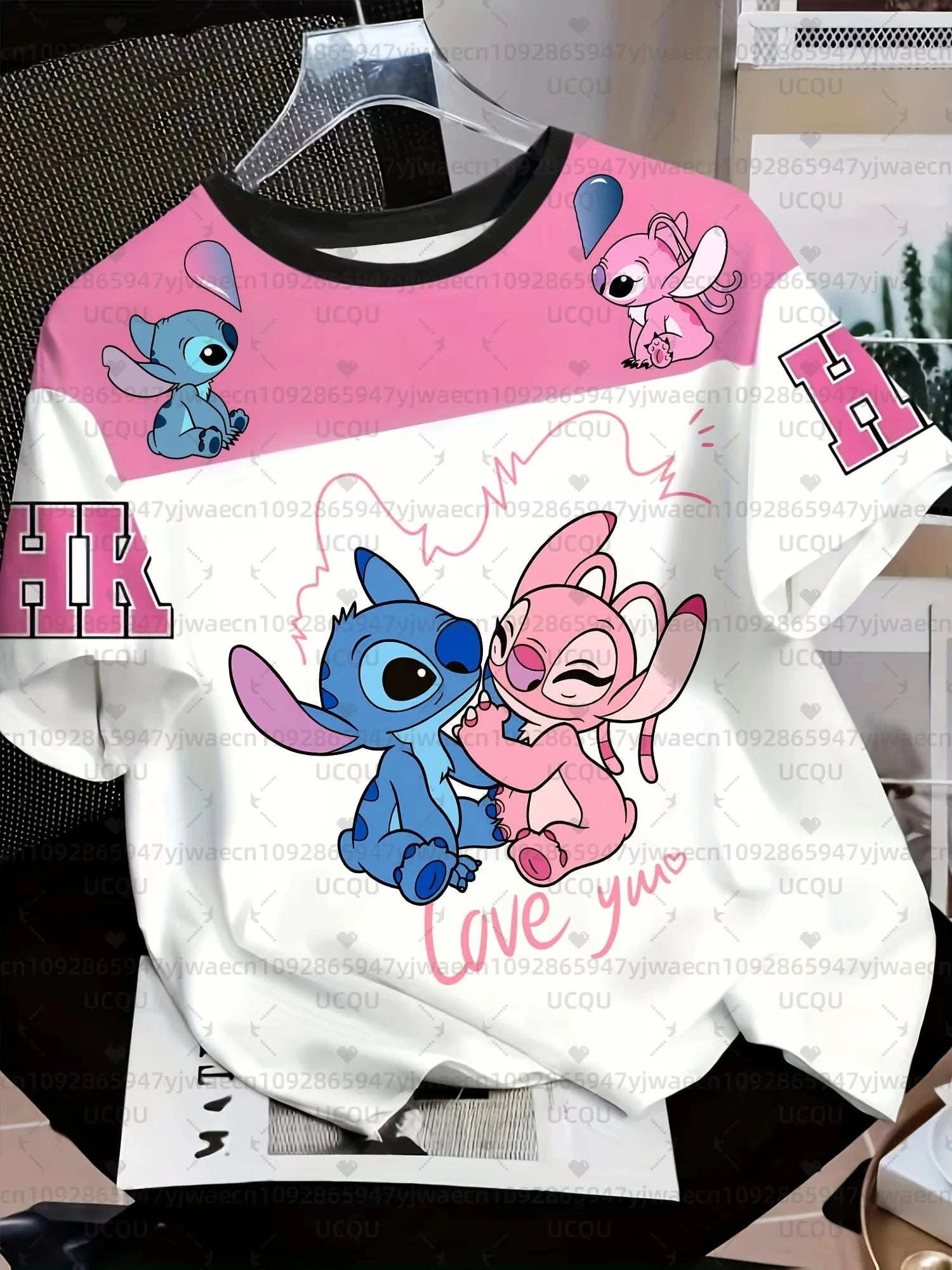 2026 Summer Men's Women's Cartoon Stitch 3D Print Short Sleeve T-Shirts Breathable Quick-drying Couple Casual T-shirt Tops