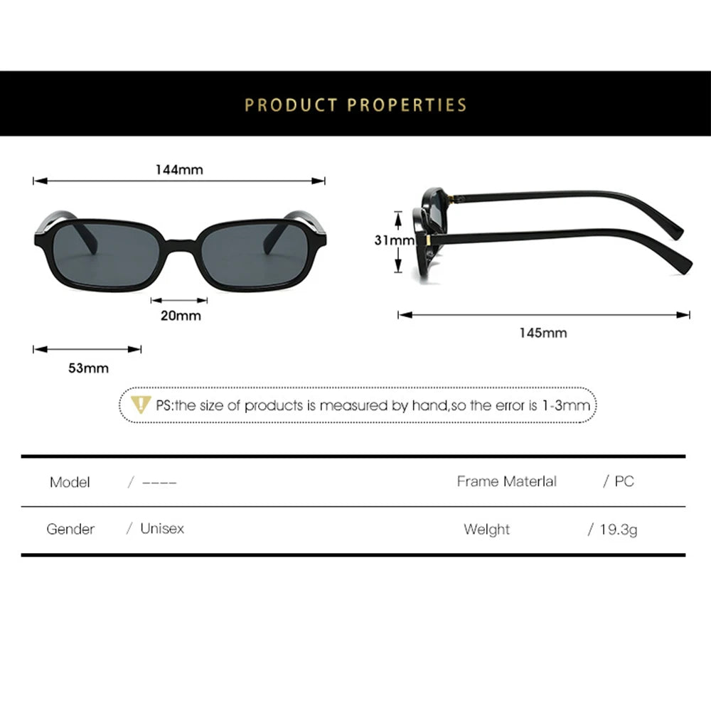 KLASSNUM Vintage Sunglasses Men Women 2026 Trendy Eyewear Rectangle Sun Glasses Anti UV400 Shades Eyepiece Small Square Glasses