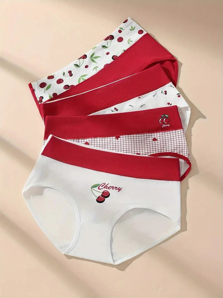 4Pcs Women Cotton Panties High Waist Underwear Print Ladies Briefs Soft Underpants Breathable Plus Size M-4XL Sexy Lingerie