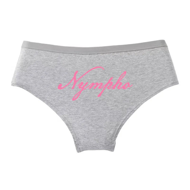 NYMPHO Gold Letter Print Underwear Cute Girl Briefs Female Soft Cotton Panties Sexy Lingeries For Women Ladies Underpants