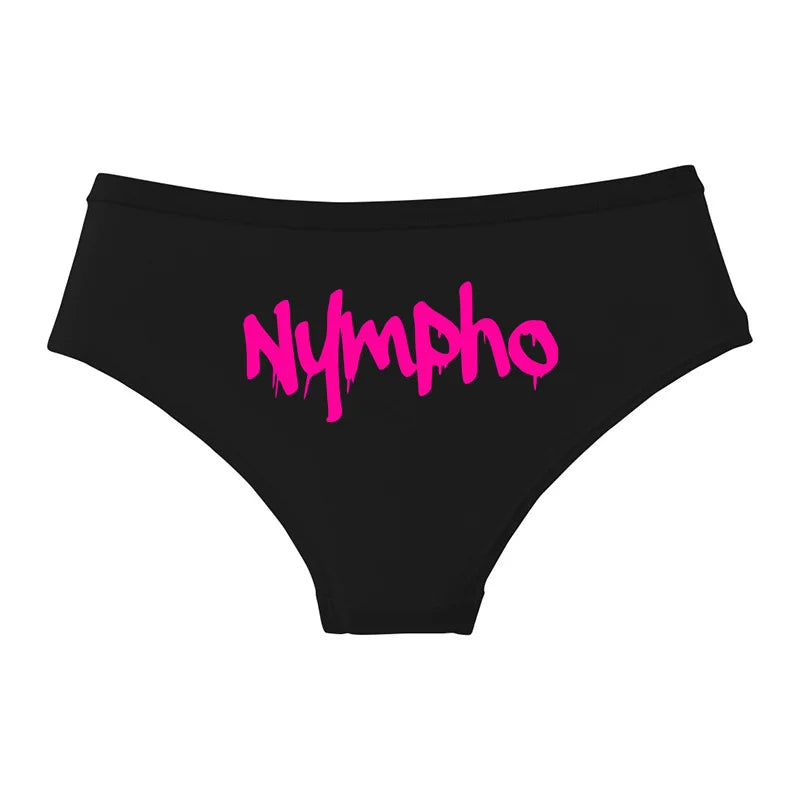 NYMPHO Gold Letter Print Underwear Cute Girl Briefs Female Soft Cotton Panties Sexy Lingeries For Women Ladies Underpants