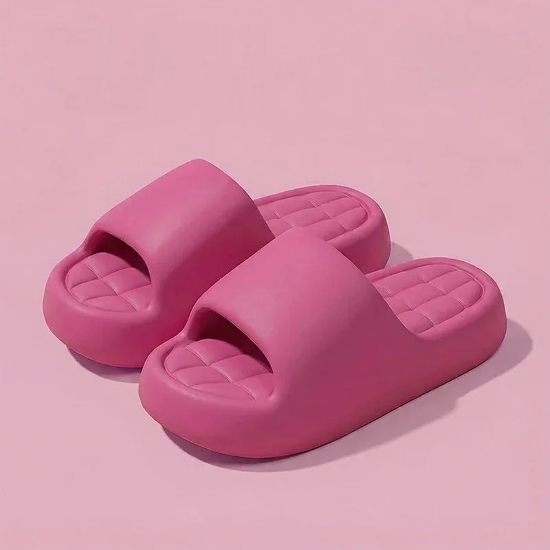 Candy Color Soft Bottom EVA Slippers Women Summer 2026 Thick Platform Comfortable Cloud Slippers Woman Outdoor Beach Sandals 45