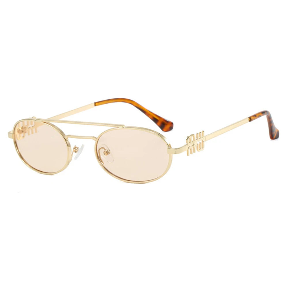 Fashion Punk Double Beam Sunglasses Women Men Retro Brand Designer Small Frame Sun Glasses Female Trendy Sunshade Eyewear UV400