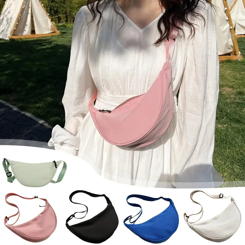 Trendy Women Casual Nylon Crossbody Bag Dumpling Bag Shoulder Bag Large Dumpling Purse Casual Women's Crossbody Bags