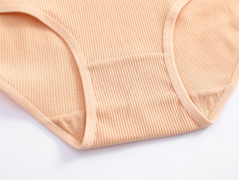 3Pcs Plus Size Cotton Underwear Sexy Striped Mid Waist Panties Breathable Stretch Belt Briefs Female Comfort Lingerie Shorts New