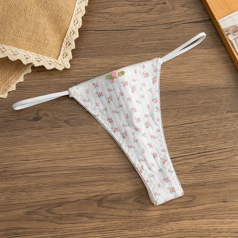 WarmSteps 2PCS Sweet Women's Panties High Quality Printed Bikini Sexy Lingerie Fashion Lingerie Comfortable Breathable Underpant