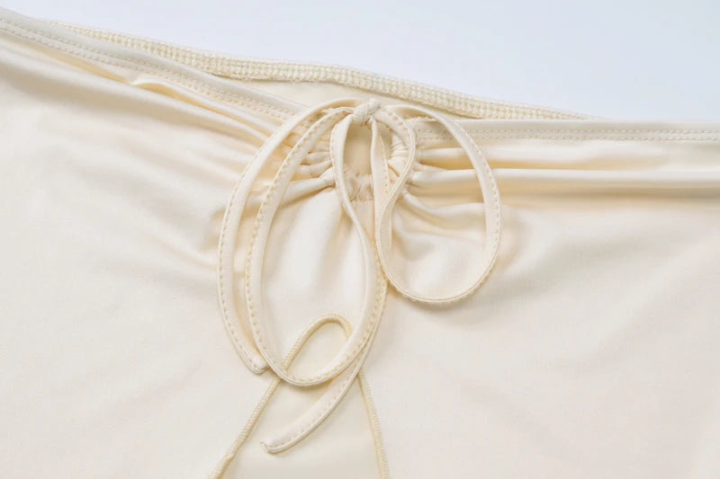 סטים של 2 חלקים קיץ אלגנטי לנשים, קרדיגן עם רצועות ללא כתפיים, טופ סקסי + חצאית מקסי, בגדים לפסטיבלים ולמסיבות חוף Y2K