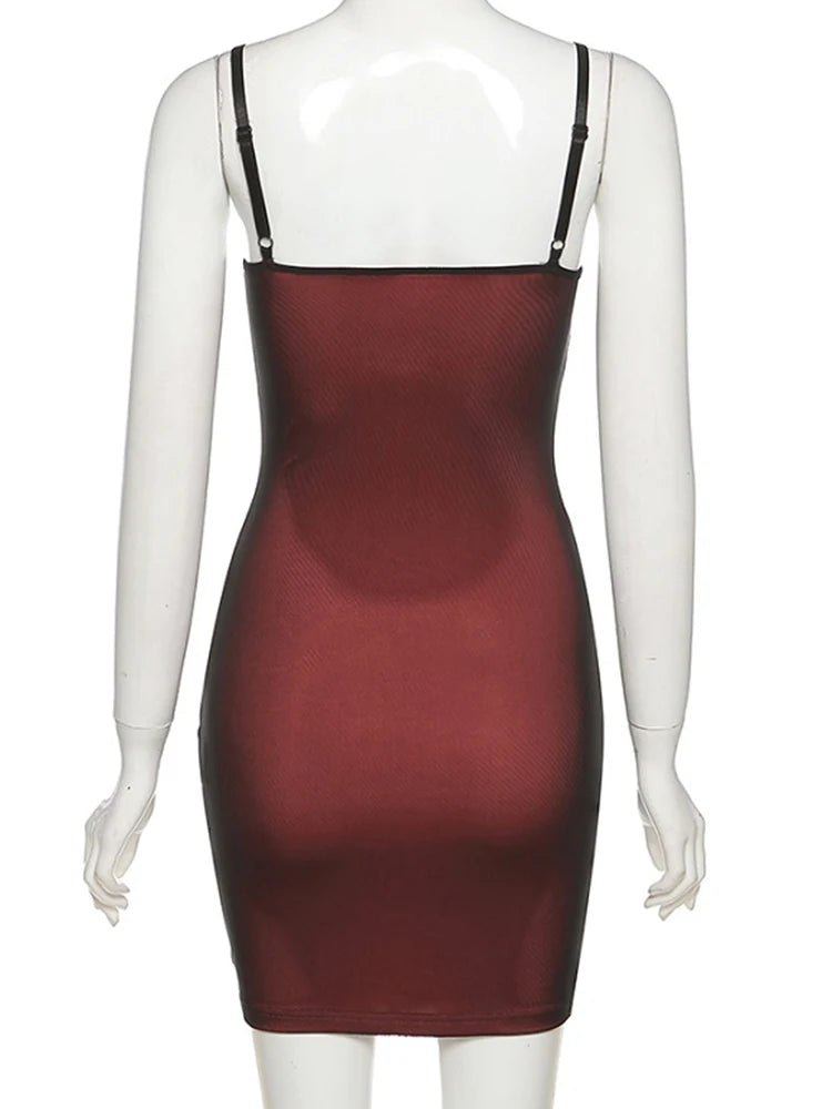 Mesh Double Layer Sexy Skinny Dress Women Sleeveless Party Bodycon 2025 Bandage Elastic Split Trend Clubwear Slim Outfit