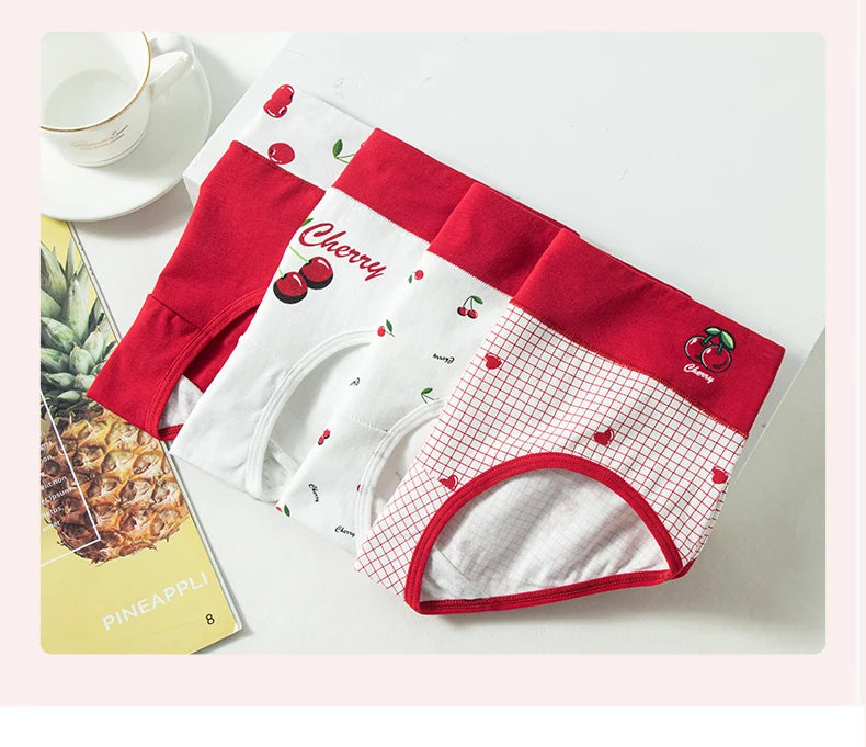 4Pcs Women Cotton Panties High Waist Underwear Print Ladies Briefs Soft Underpants Breathable Plus Size M-4XL Sexy Lingerie