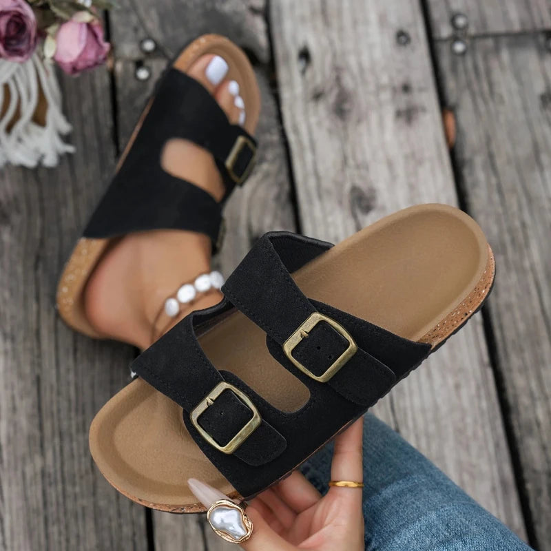 Women Slippers Platform Slides Women Summer  Slippers Classic Soft Sandals Support Adjustable Breathable Buckle Sandals