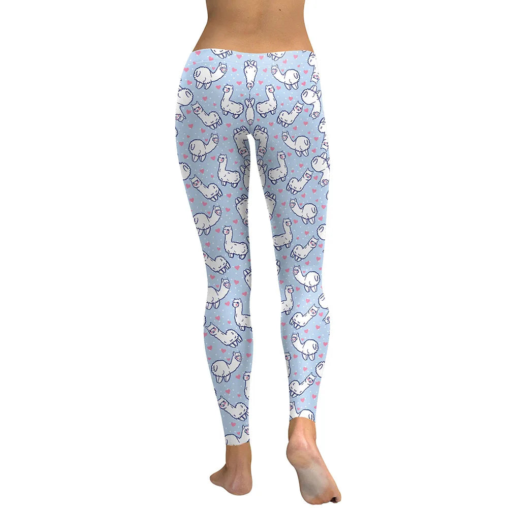 Women Leggings Lovely Animal Hologrephic Digital Print Fitness legging High Waist Workout Pants Casual Street Leggins