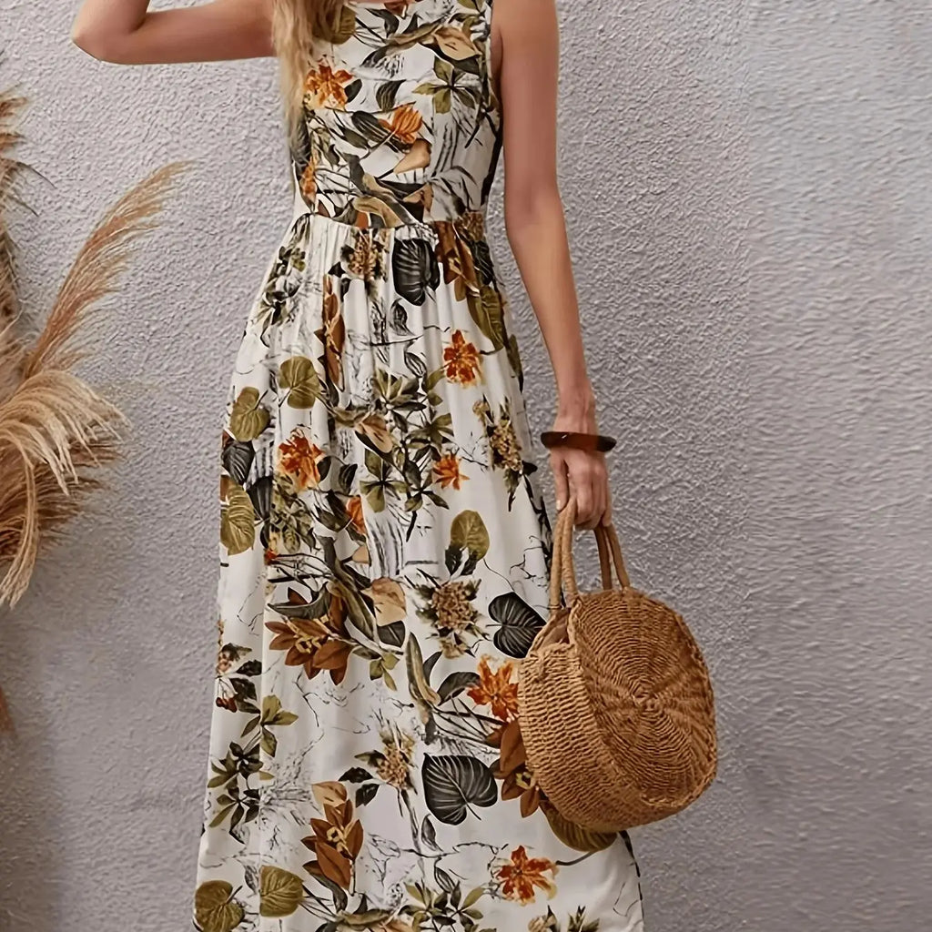 Women's Summer New Vacation Style Skirt Children's Fashion Printed Sleeveless Dress