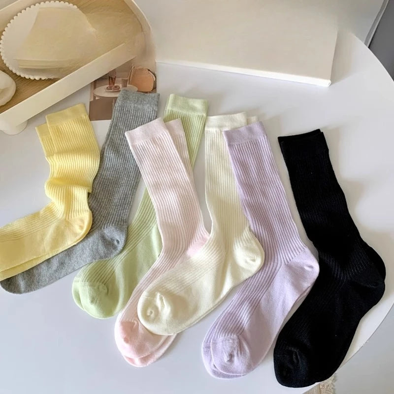 1/9 pairs New summer thin casual women's middle tube socks comfortable women's middle tube socks fashion breathable long socks