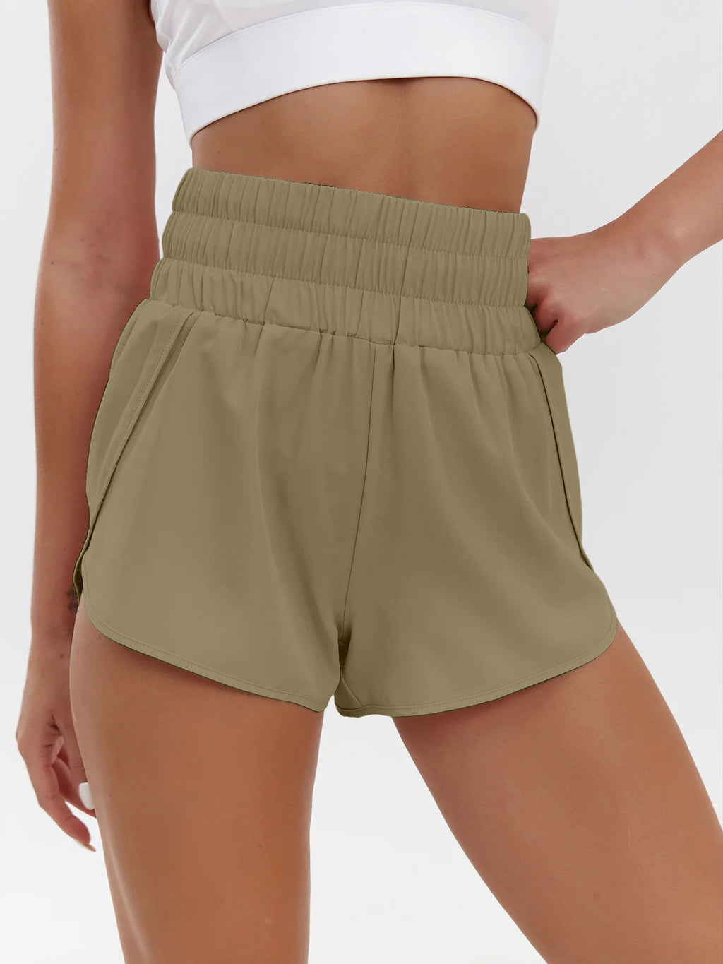 2025 New European and American Women's Shorts High Waist Elastic Loose Quick-drying Sports Casual Shorts Breathable Pants