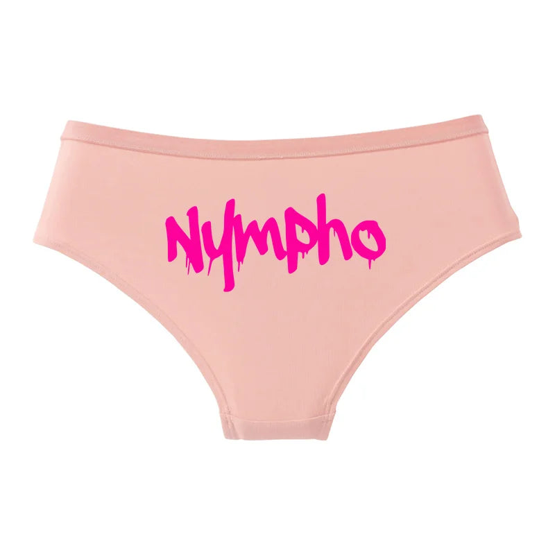 NYMPHO Gold Letter Print Underwear Cute Girl Briefs Female Soft Cotton Panties Sexy Lingeries For Women Ladies Underpants