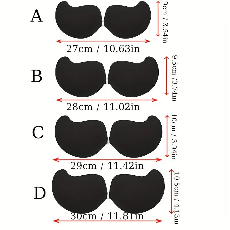 Women Invisible Silicone Mango Bra Sexy Strapless & Seamless Push Up Stick-On Bra Front Closure Lingerie & Underwear Accessories
