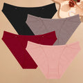 4PCS/SET Stripes Women Cotton Panties Women Sexy Low Rise Briefs Female Breathbale Underwear Button Design Pattern Soft Lingerie