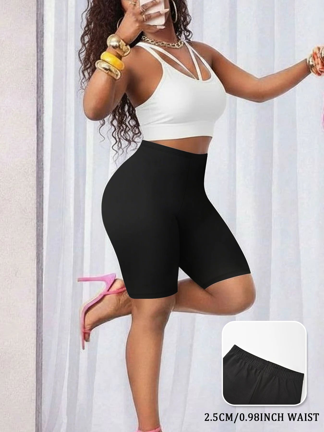 Women's Super Soft Biker Shorts High Stretchy No See Through Workout Running Yoga Athletic Gym Fitness Pants