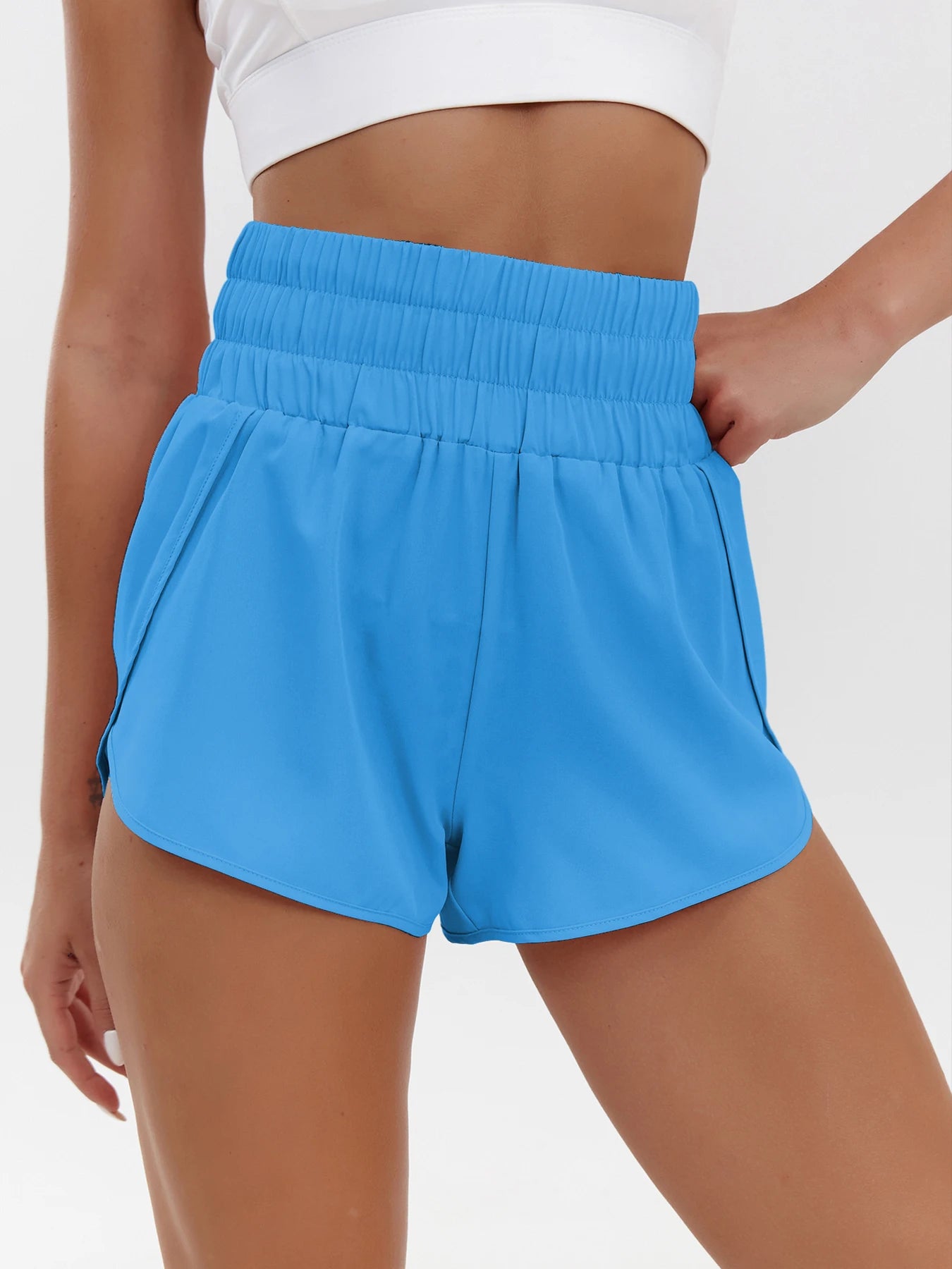 2025 New European and American Women's Shorts High Waist Elastic Loose Quick-drying Sports Casual Shorts Breathable Pants