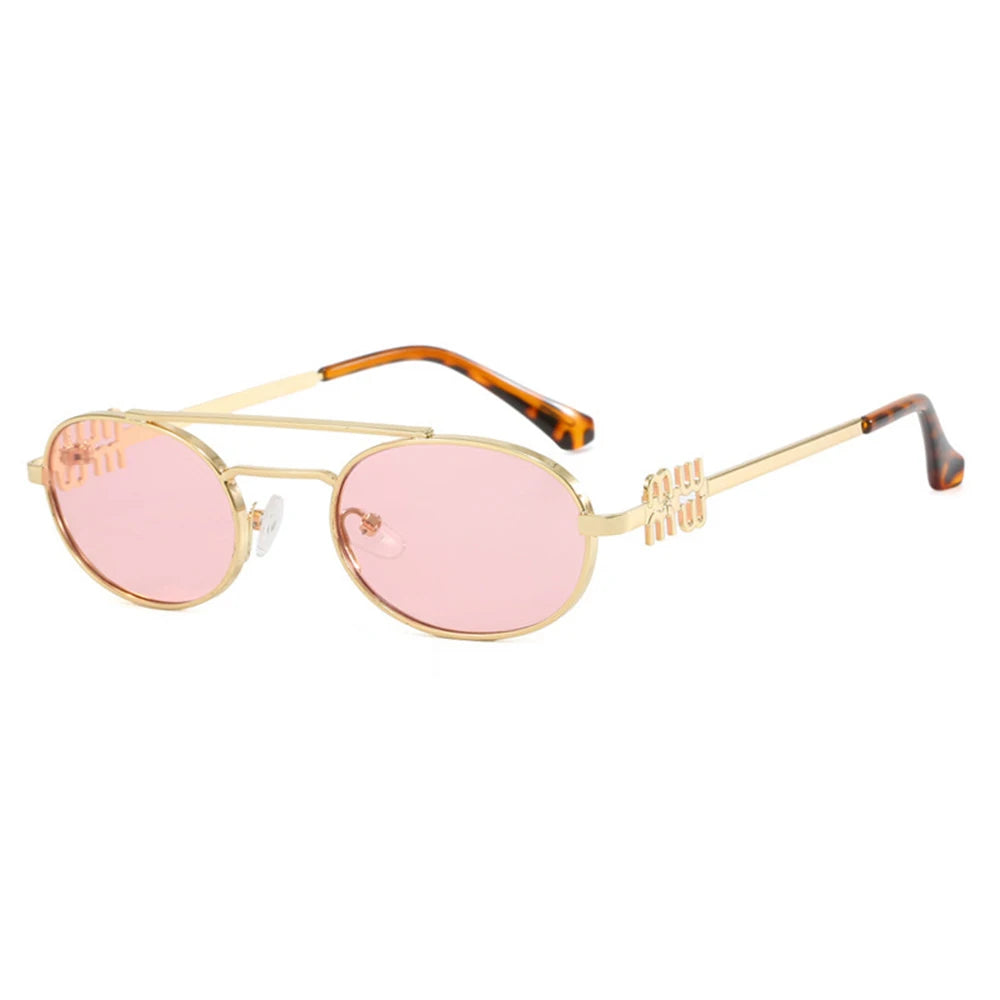 Fashion Punk Double Beam Sunglasses Women Men Retro Brand Designer Small Frame Sun Glasses Female Trendy Sunshade Eyewear UV400