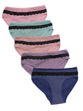 5 Pieces of Women's Sexy Underpants Student Cute Mid Waist Underpants Breathable and Soft Lace Edge Decorative Underwear Sexy