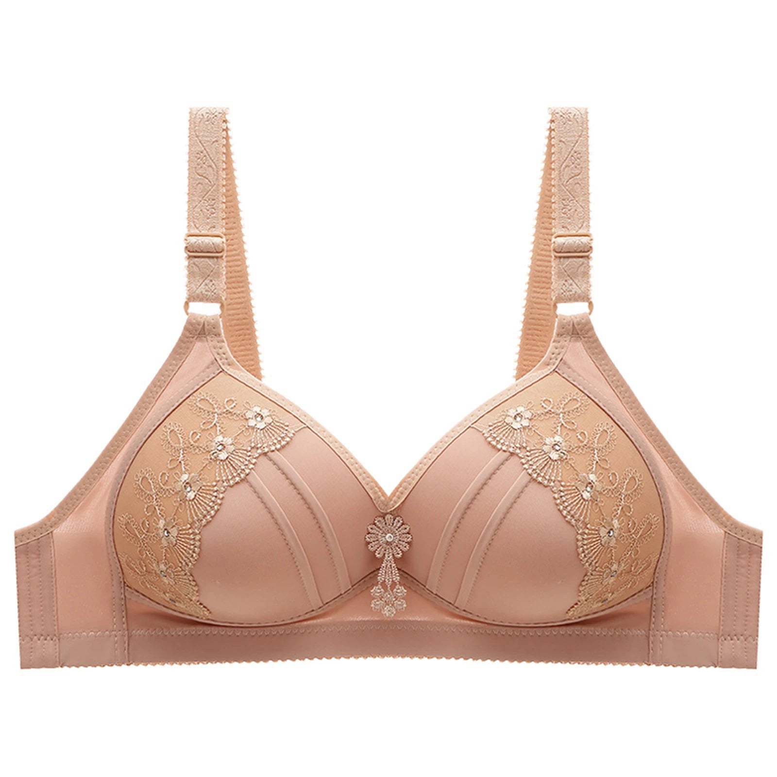 Women Bralette No Underwire Adjustable Shoulder Strap Breathable Push Up Middle-aged Ladies Wireless Bra Female Soft Underwere