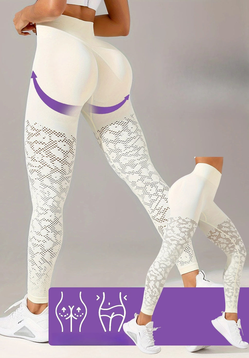 Women Hollow Mesh Yoga Tight Pants High Waist Leggings Workout Running Sexy Hip Liftting Stretchy Fitness Pants