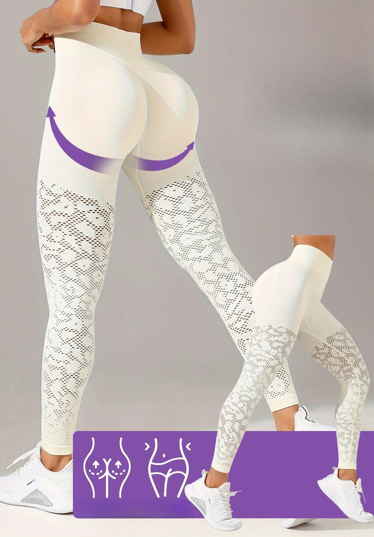 Women Hollow Mesh Yoga Tight Pants High Waist Leggings Workout Running Sexy Hip Liftting Stretchy Fitness Pants