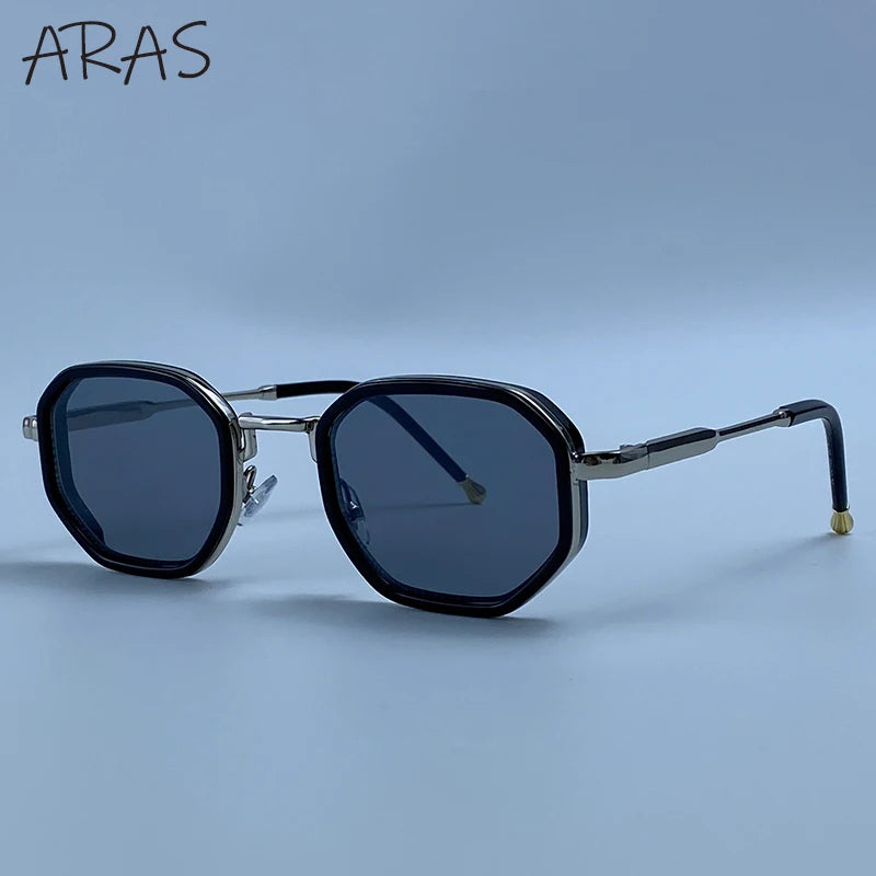 Small Frame Octagon Punk Sunglasses Women Luxury Brand Retro Geometric Metal Fashion Shades Vintage Sun Glasses Driving Eyewear