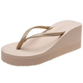 Lightweight Wedges Flip Flops for Women 2025 Summer Thick Bottom Beach Slippers Woman Comfortable Clip Toe Sandals Female
